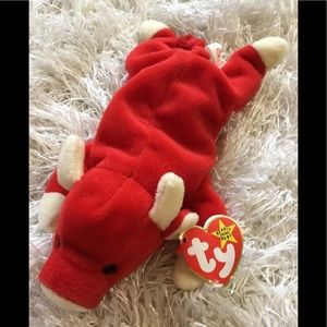 TY BEANIE BABY SNORT THE BULL PVC PELLETS RARE